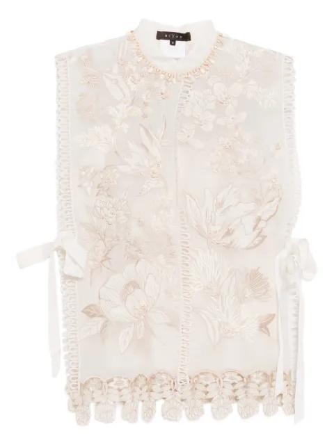 floral-embroidered vest by BIYAN