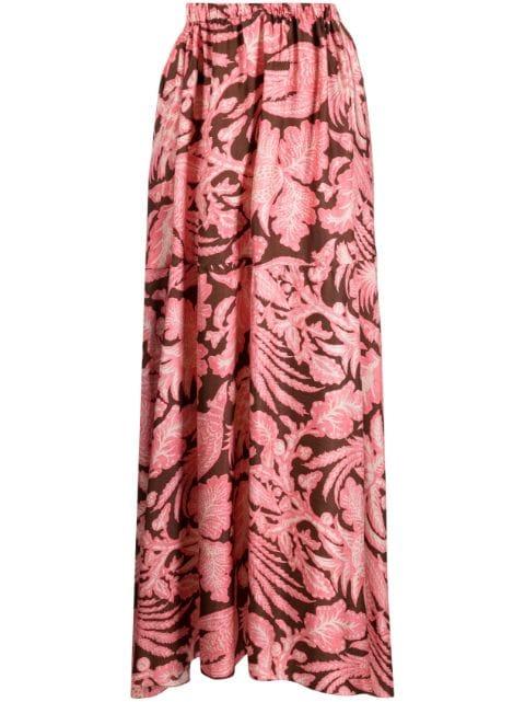 floral-print asymmetric maxi skirt by BIYAN