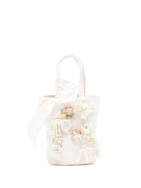 flower-detailing tote bag by BIYAN