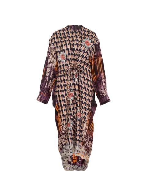 mix-print midi dress by BIYAN