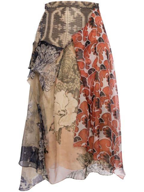 patchwork high-waisted skirt by BIYAN