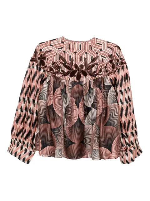 printed silk top by BIYAN