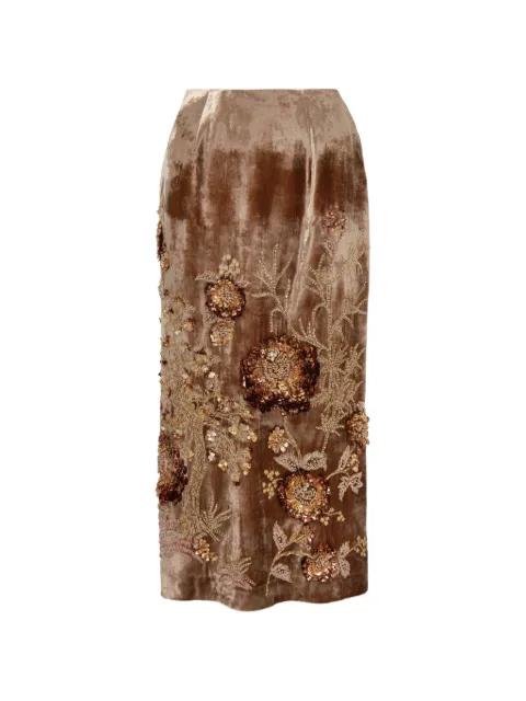sequin-embellished midi skirt by BIYAN