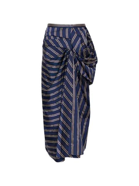 striped draped skirt by BIYAN