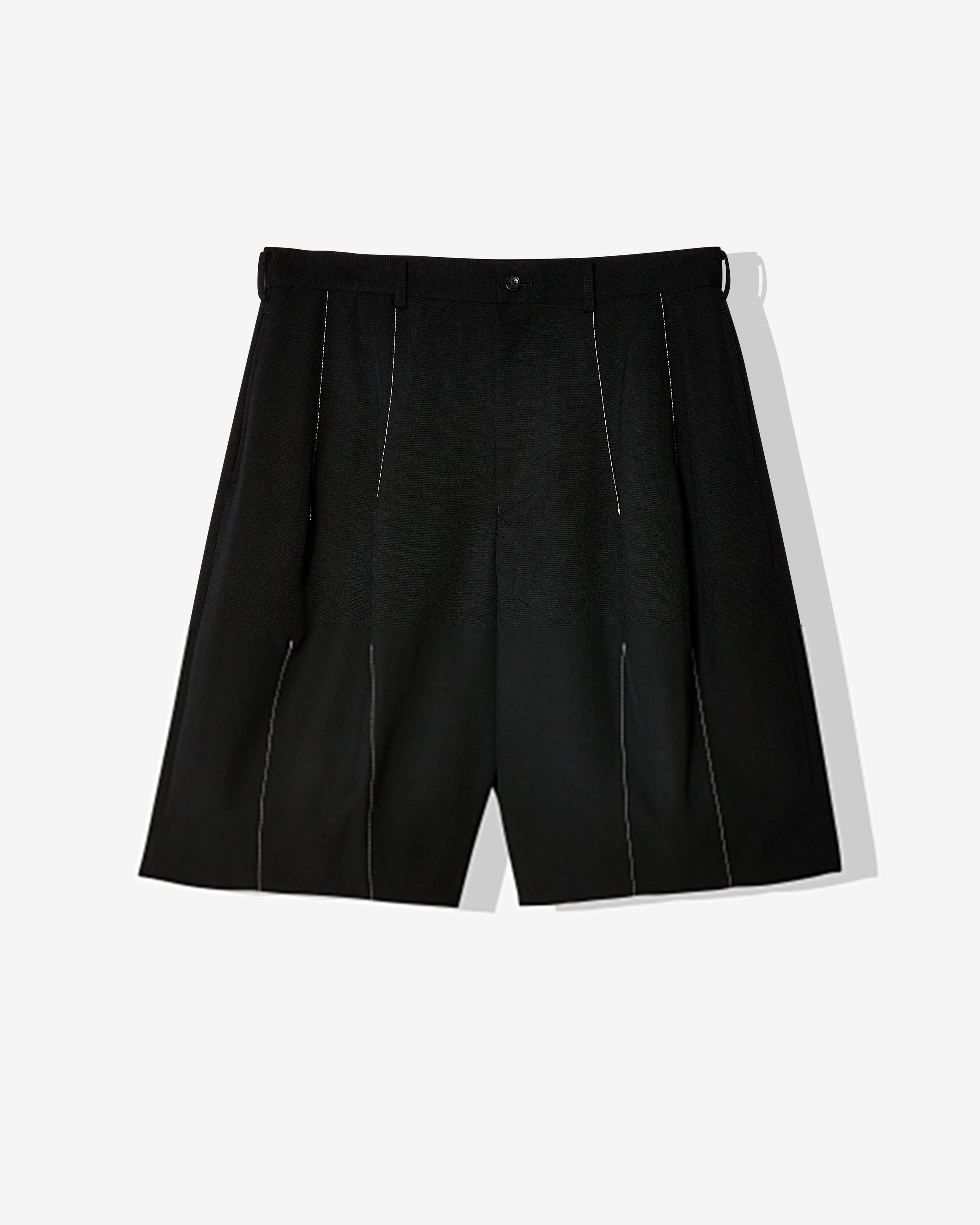 BLACK COMME DES GARÇONS - Contrast Stitch Shorts - (Black/White) by BLACK CDG