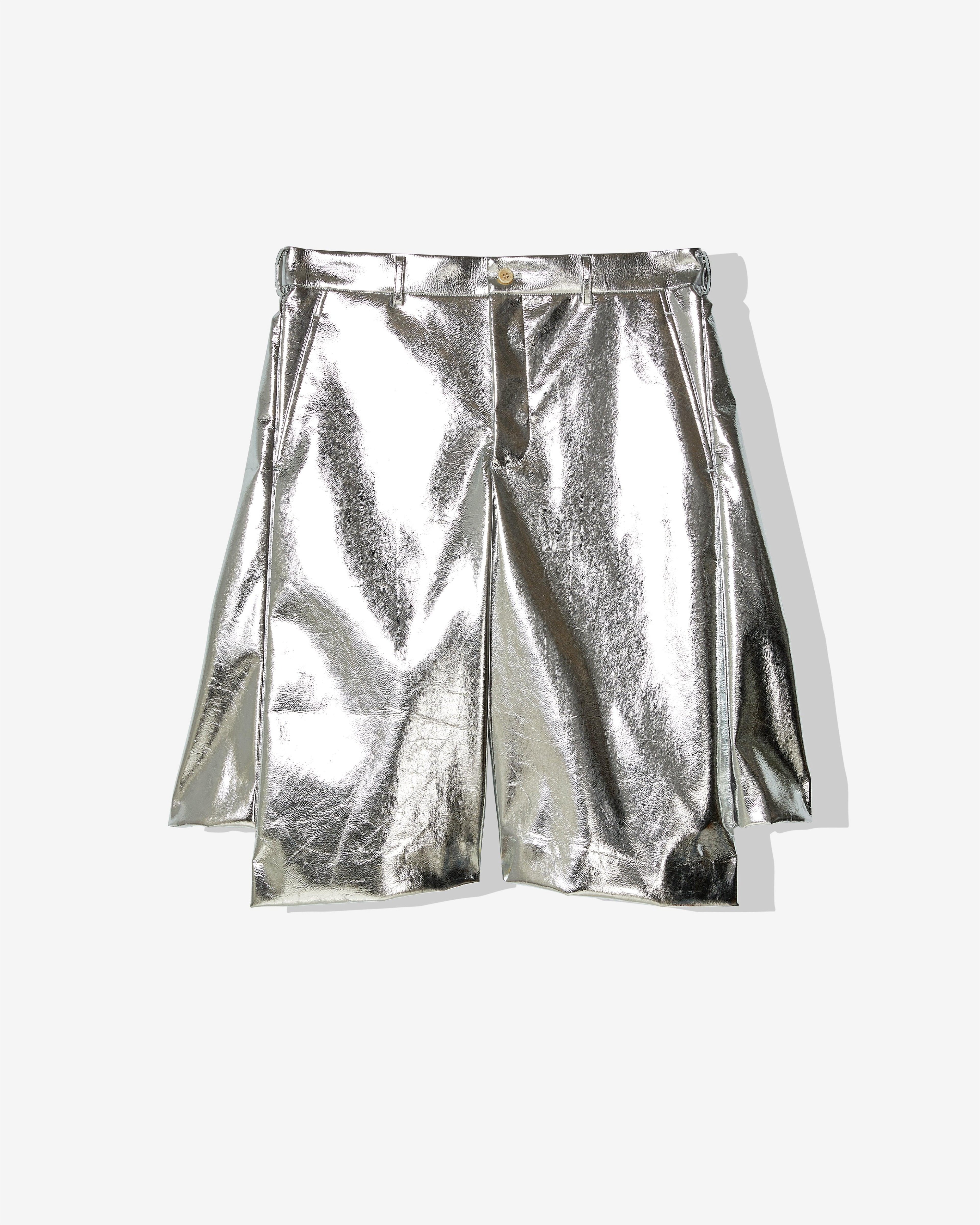 BLACK COMME DES GARÇONS - Metallic Shorts - (Silver) by BLACK CDG