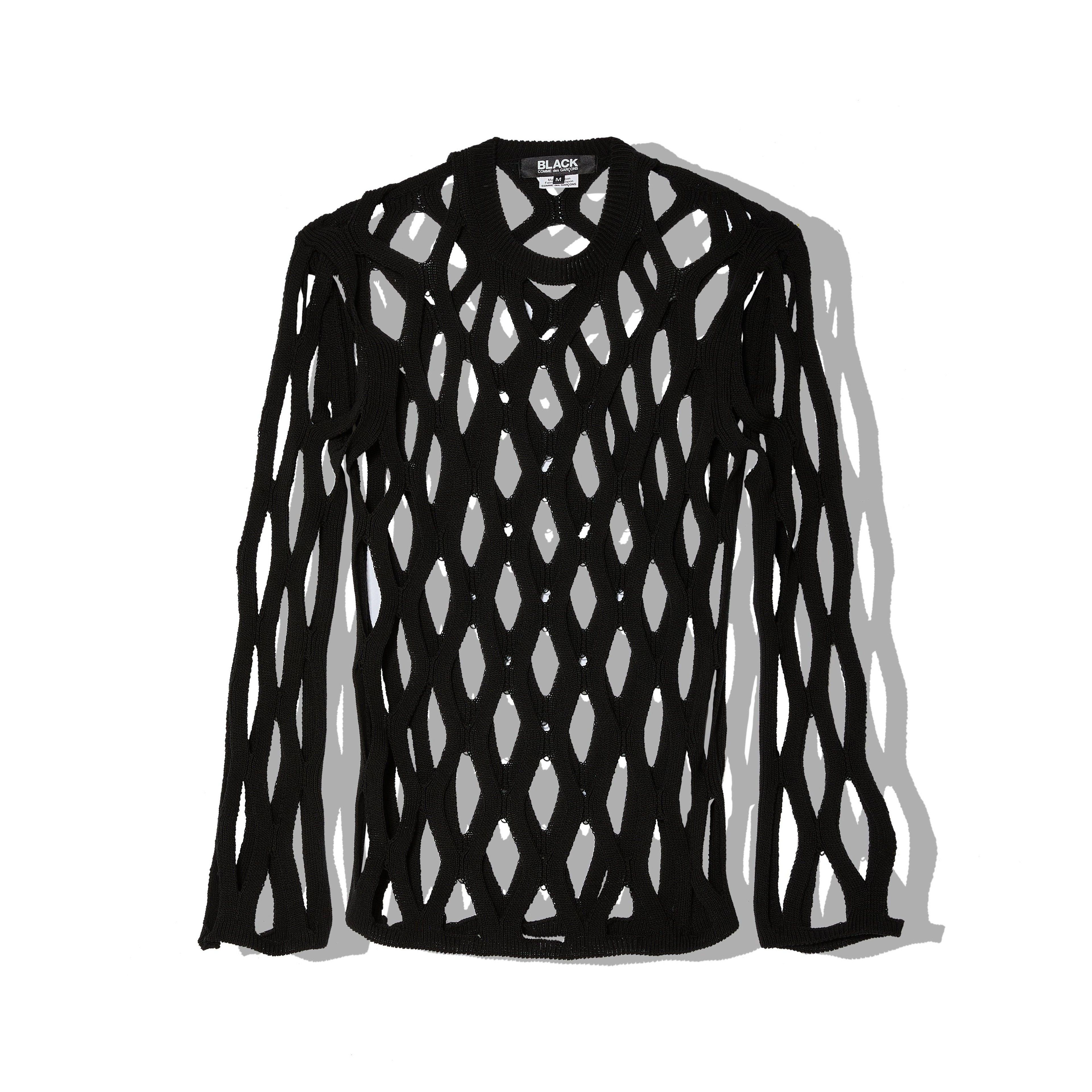 BLACK COMME DES GARÇONS - Open-Knit Sweater - (Black) by BLACK CDG