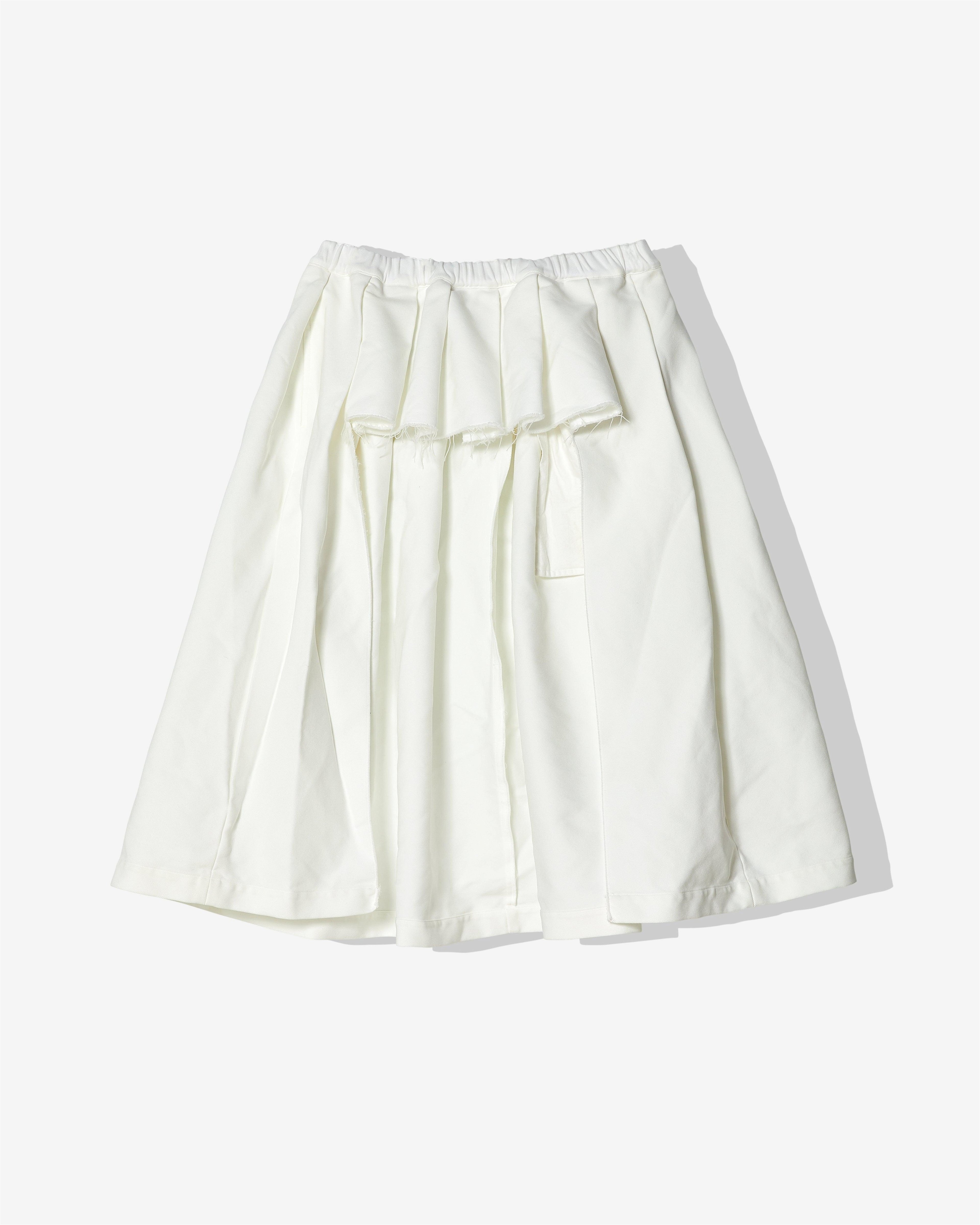 BLACK COMME DES GARÇONS - Pleated Skirt - (White) by BLACK CDG