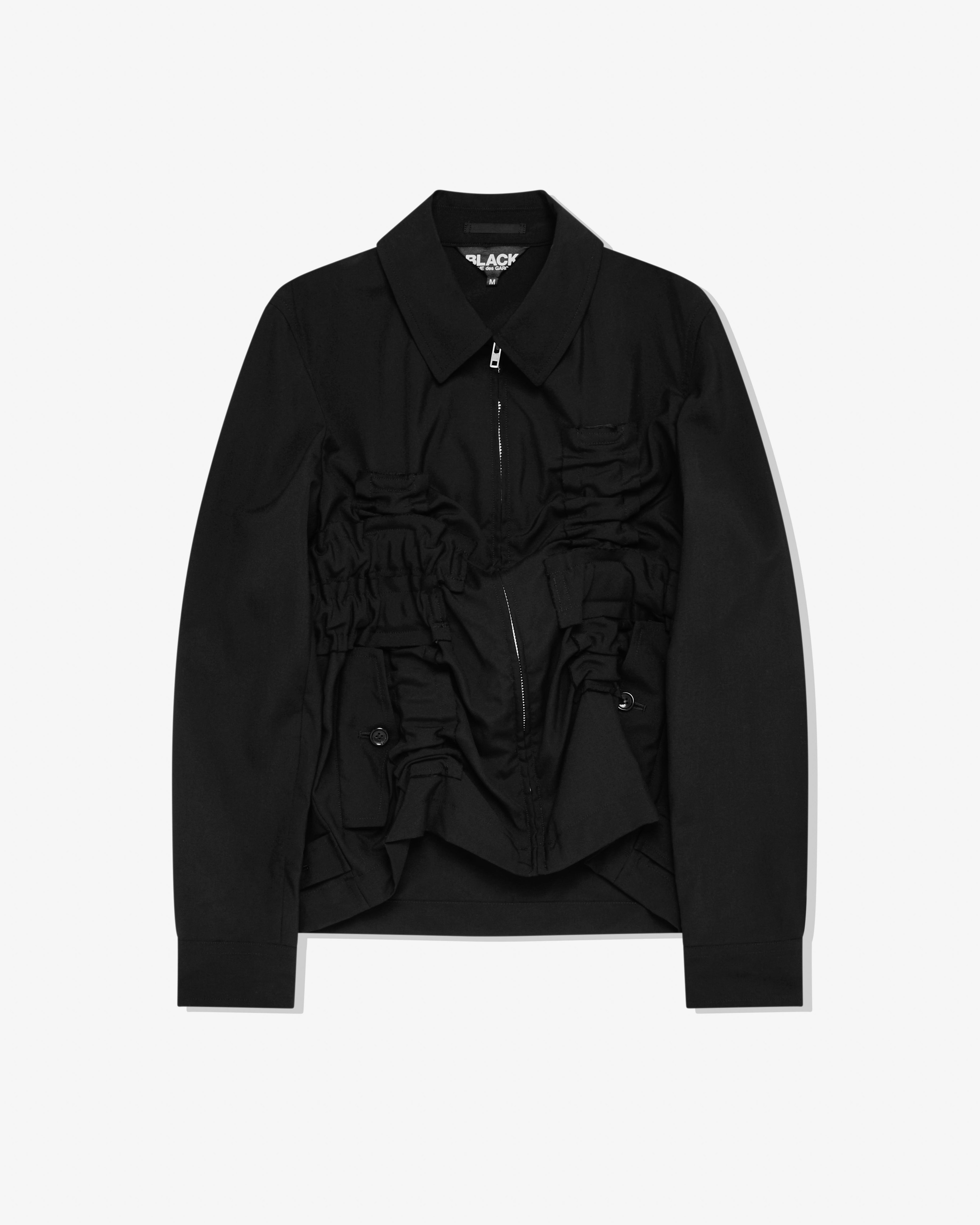 BLACK Comme des Garçons - Crumple Zip Jacket - (Black) by BLACK CDG