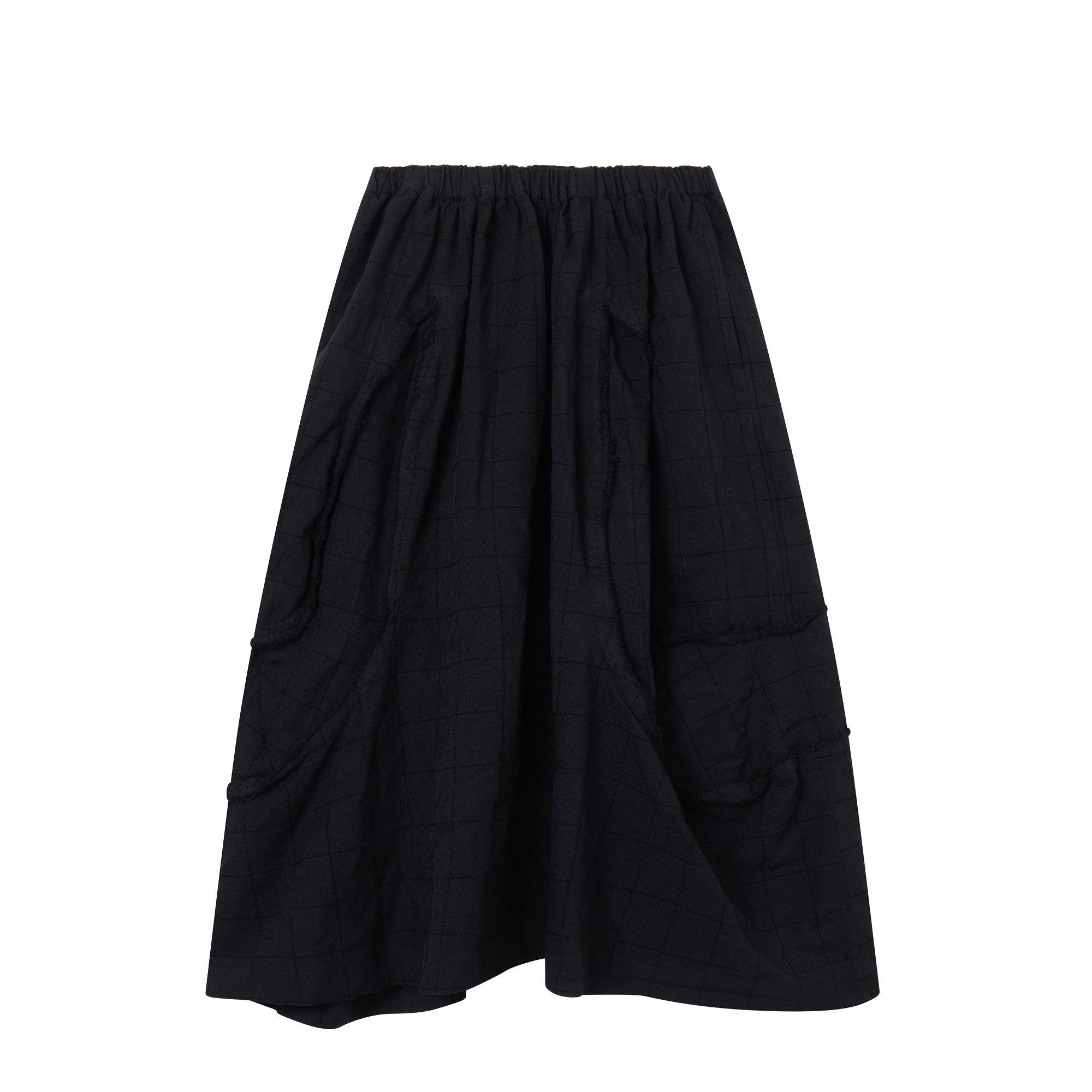 BLACK Comme des Garçons - Raw Polyester Skirt - (Black) by BLACK CDG