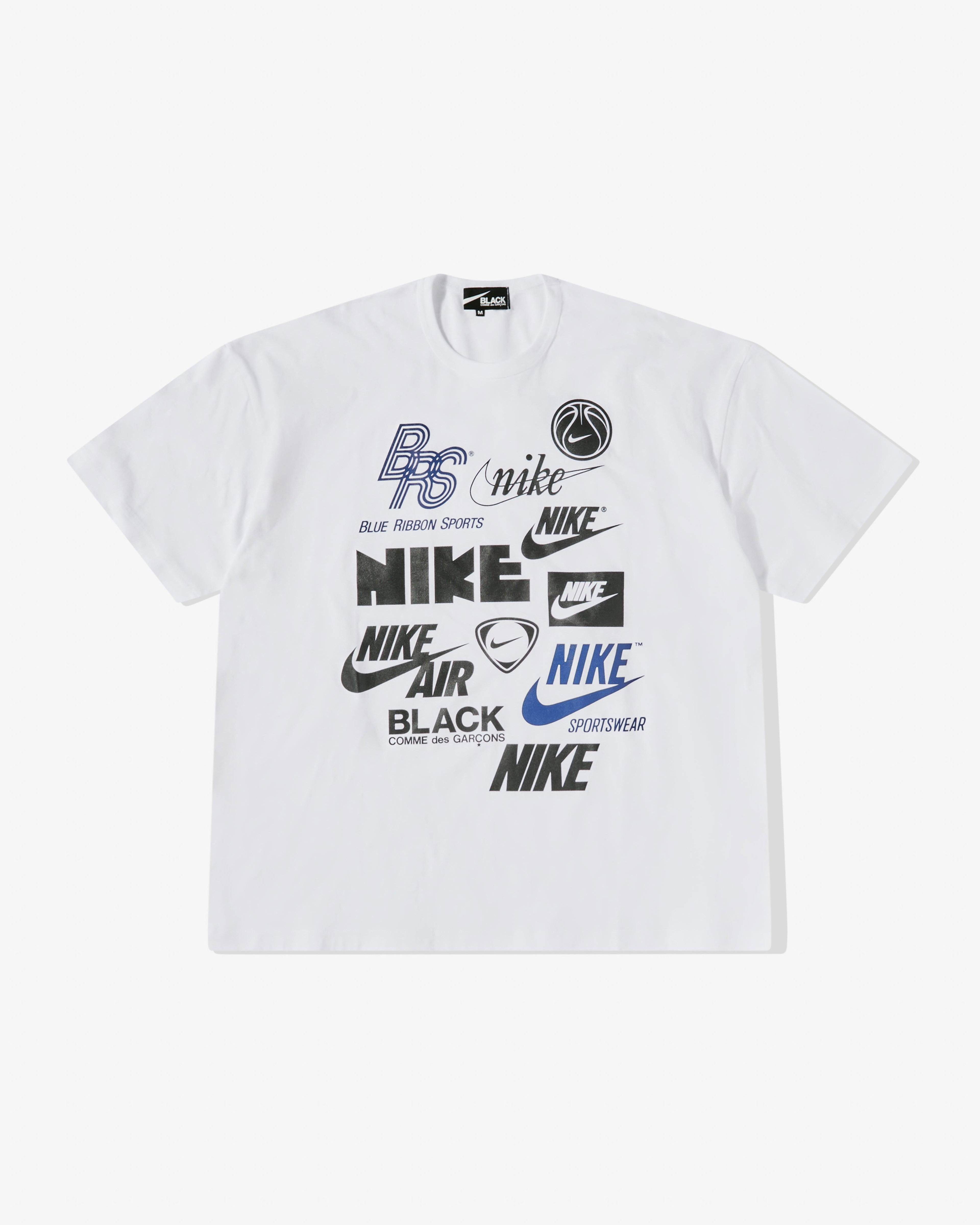 Black Comme Des Garçons - Nike Oversized Logo T-Shirt - (White) by BLACK CDG