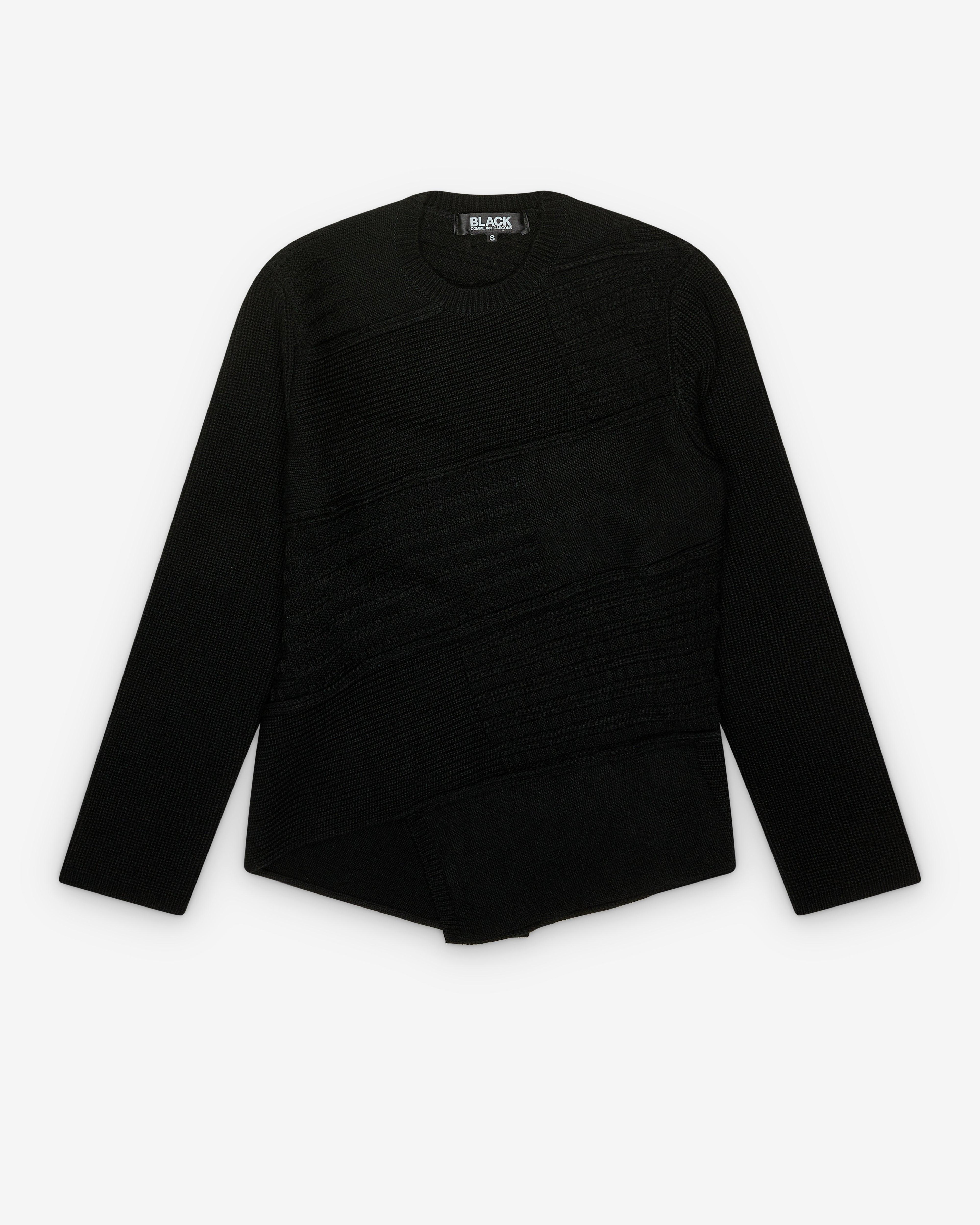 Black Comme des Garçons - Contrast Knit Sweater - (Black) by BLACK CDG