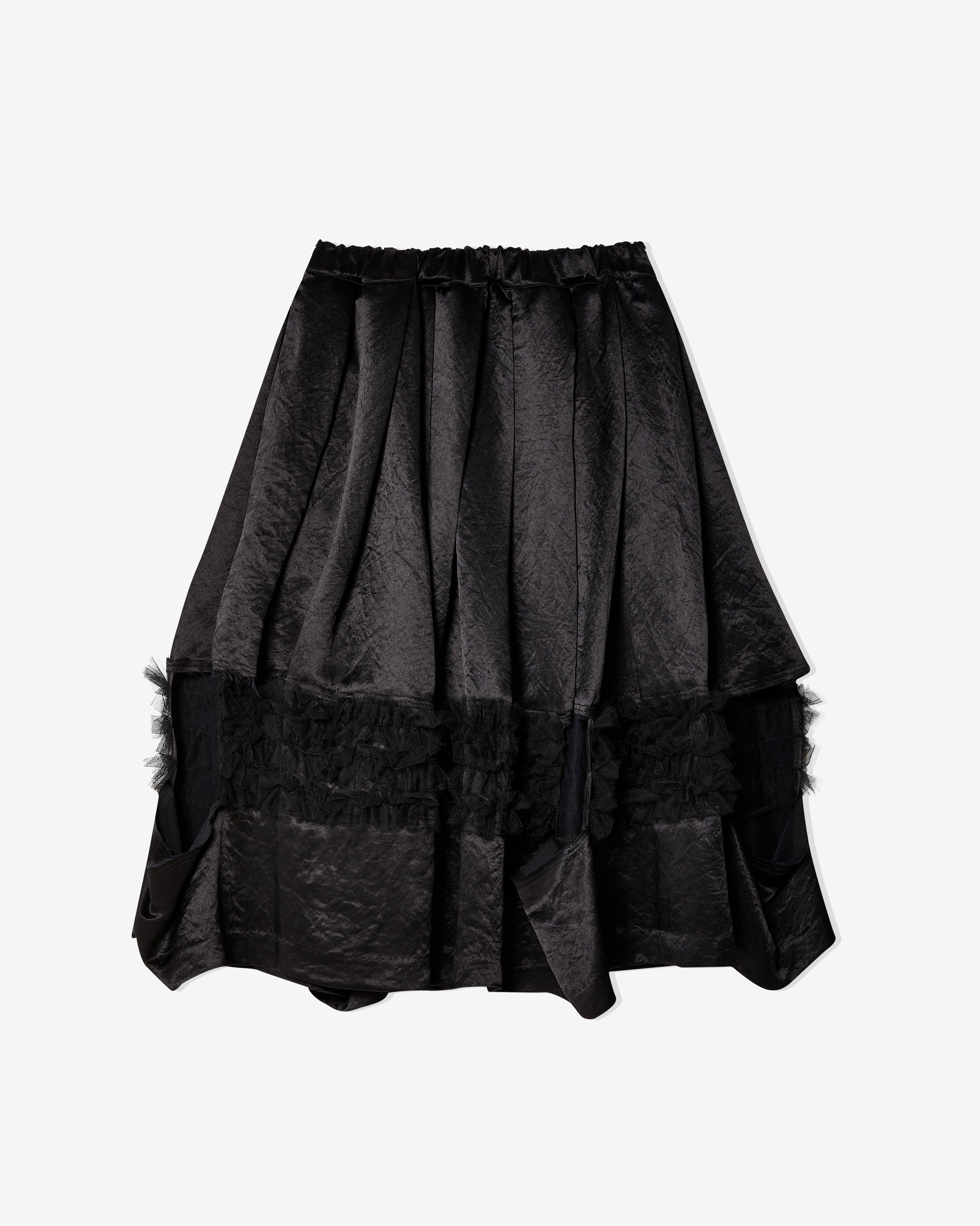 Black Comme des Garçons - Cut Out Ruffle Skirt - (Black) by BLACK CDG