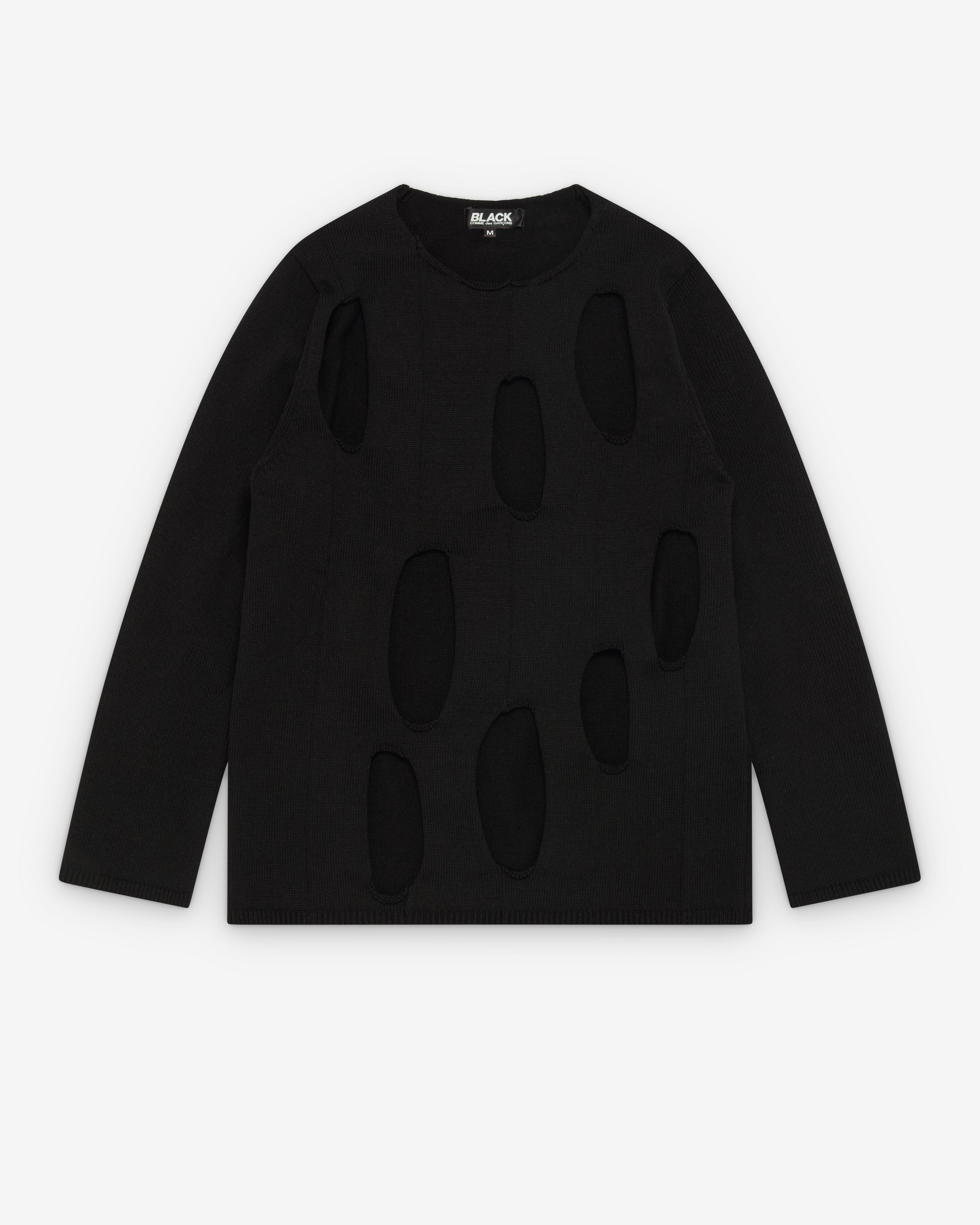 Black Comme des Garçons - Cut Out Sweater - (Black) by BLACK CDG