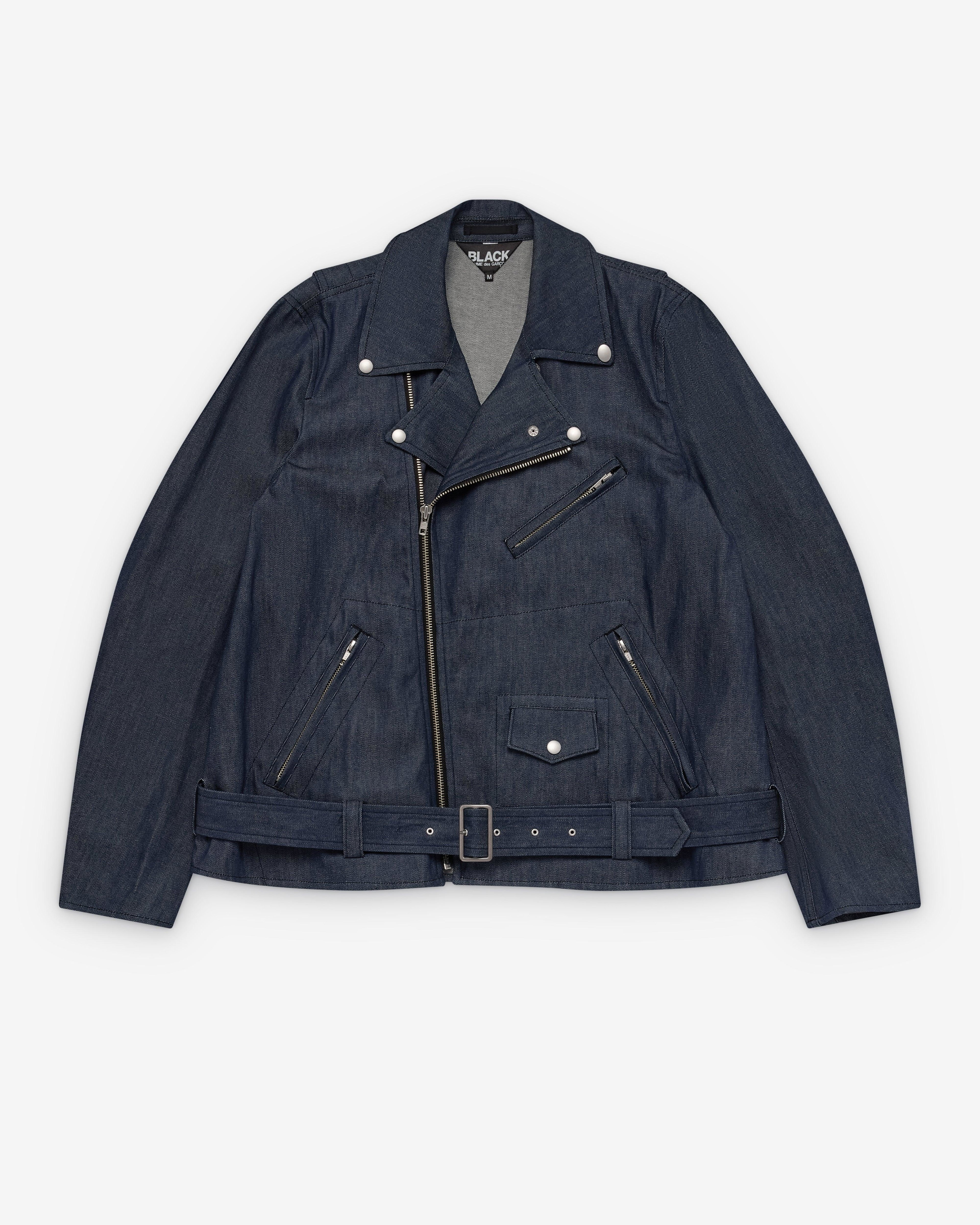 Black Comme des Garçons - Denim Biker Jacket - (Indigo) by BLACK CDG
