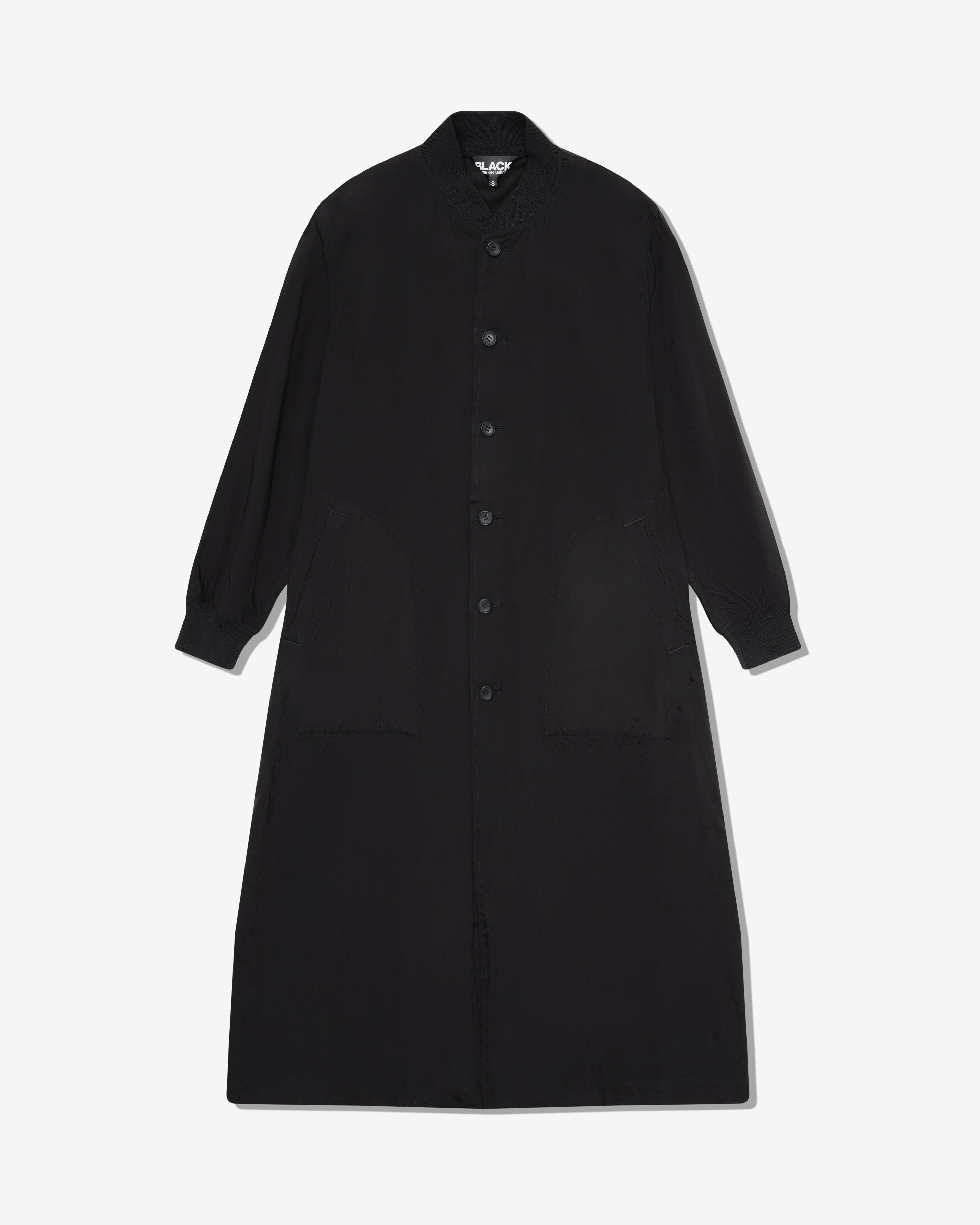 Black Comme des Garçons - Long Cupro Coat - (Black) by BLACK CDG