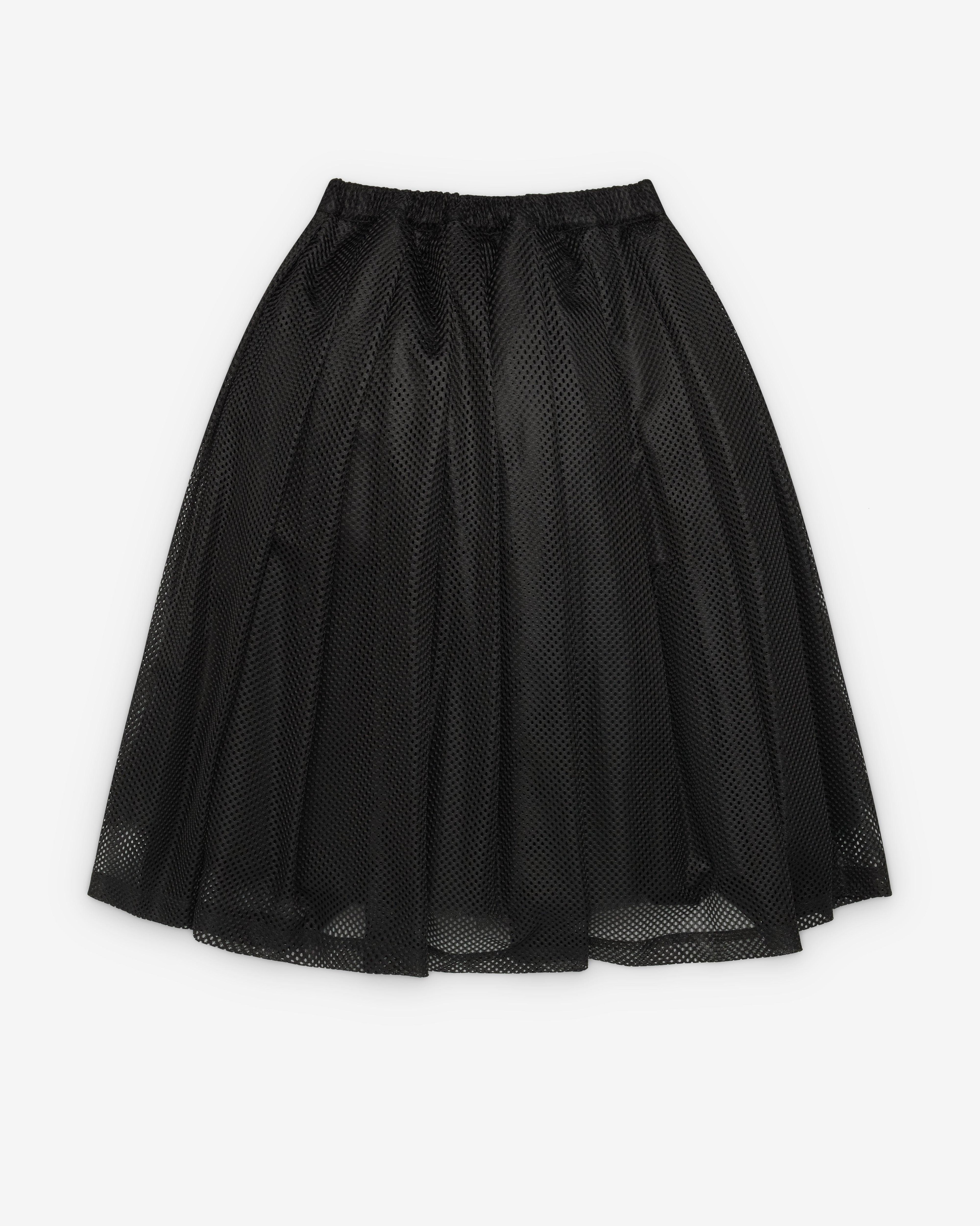 Black Comme des Garçons - Pleated Mesh Skirt - (Black) by BLACK CDG