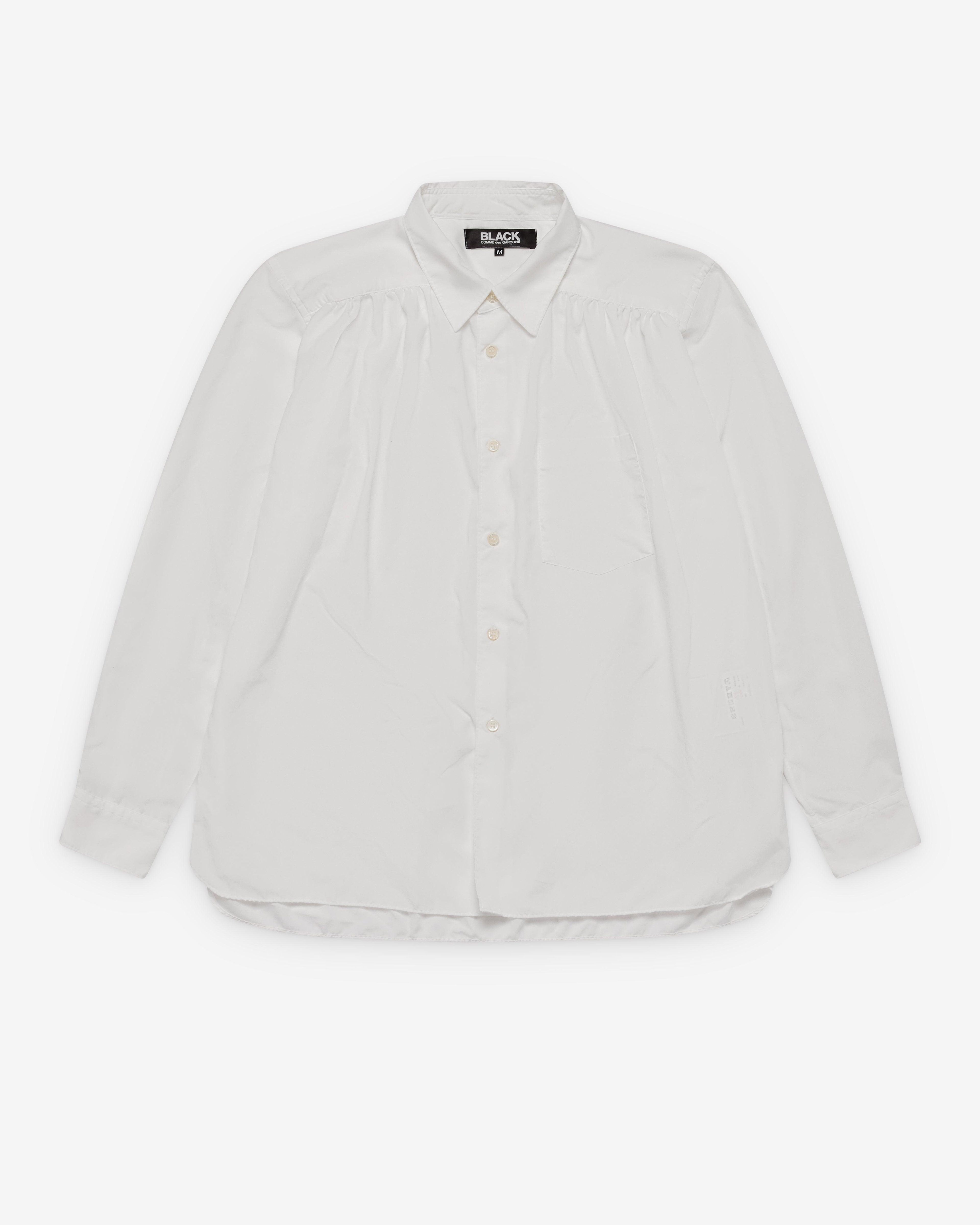 Black Comme des Garçons - Pleated Shirt - (White) by BLACK CDG