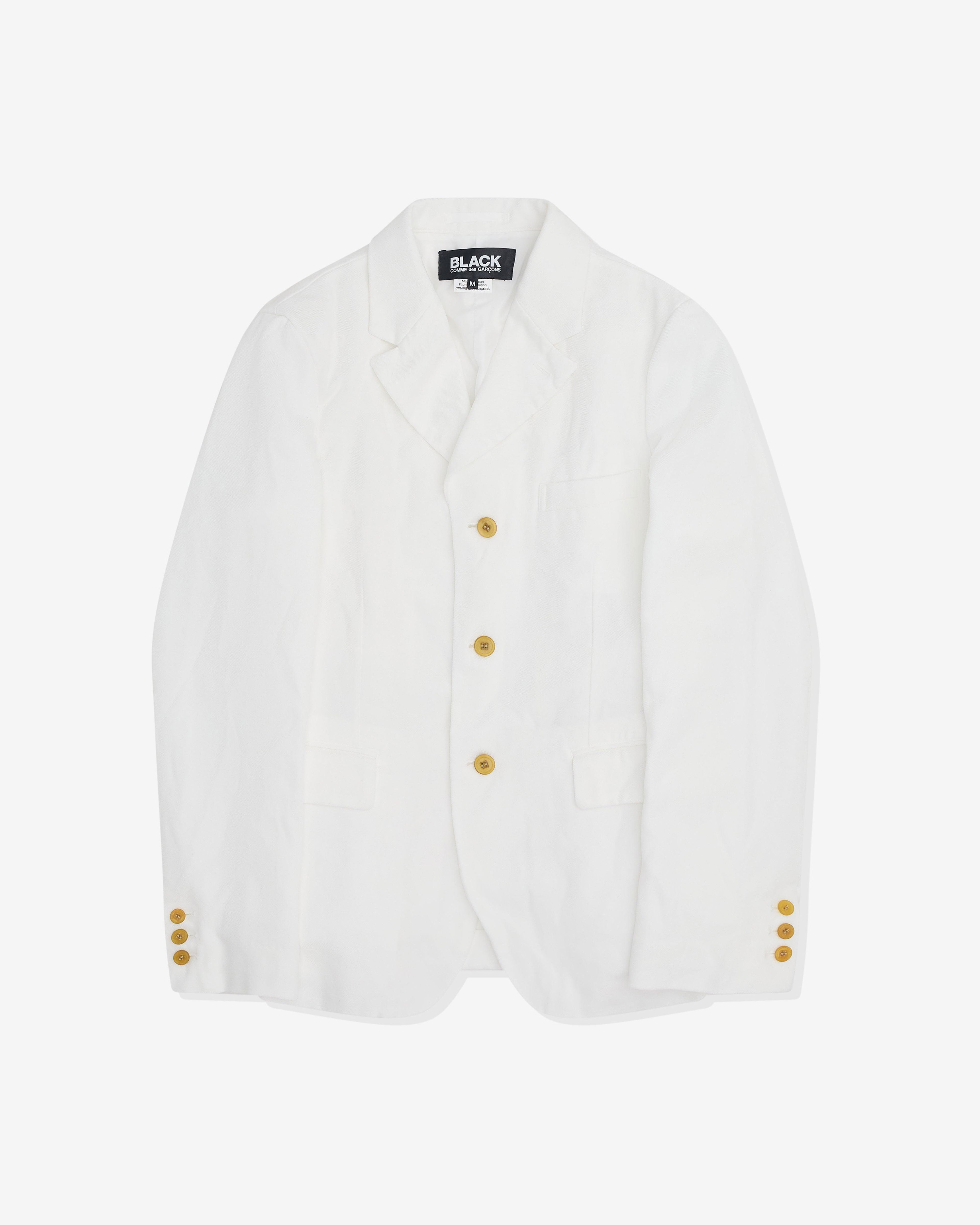 Black Comme des Garçons - Single Breasted Blazer - (White) by BLACK CDG