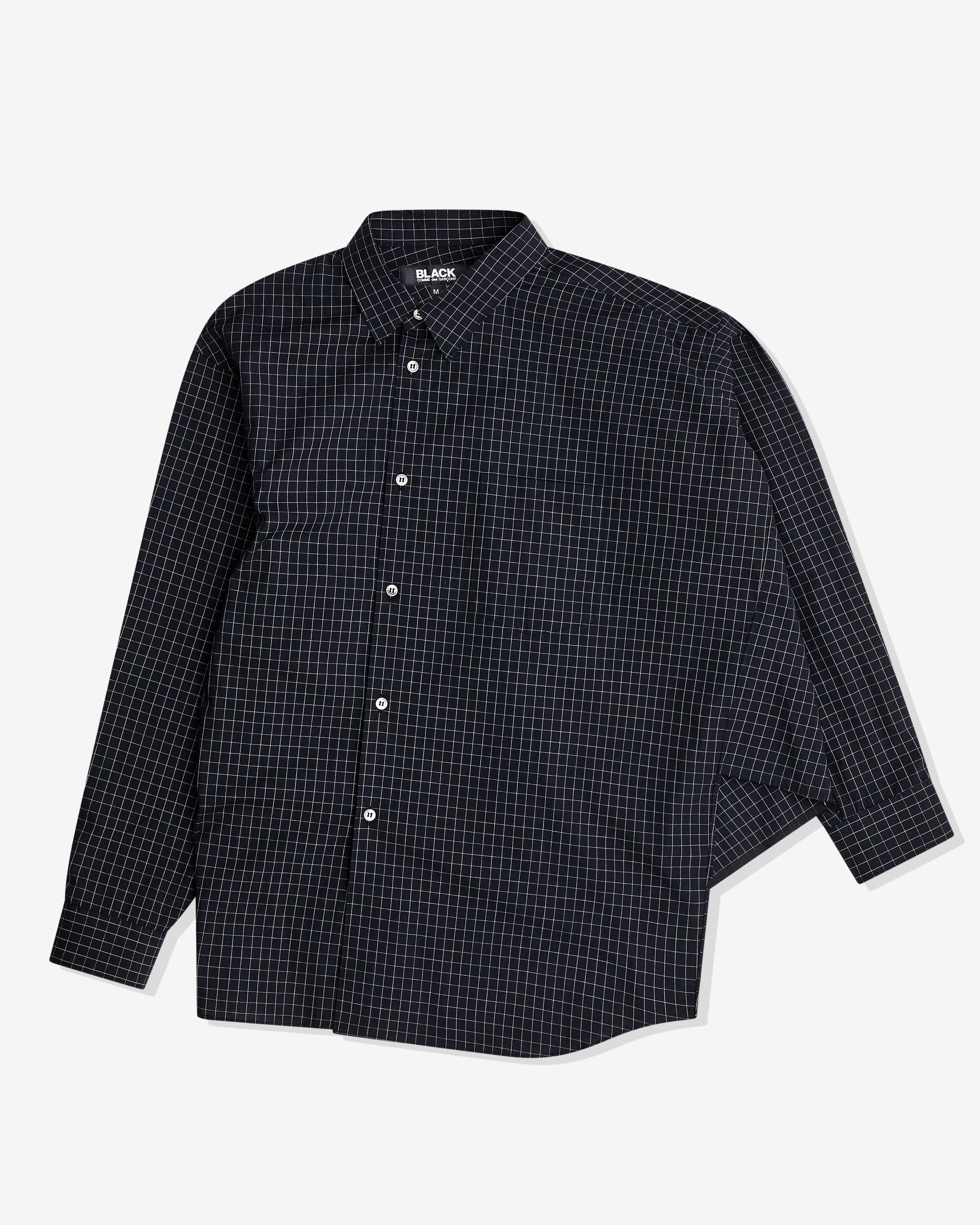 Black Comme des Garçons - Windowpane Shirt - (Black/White) by BLACK CDG