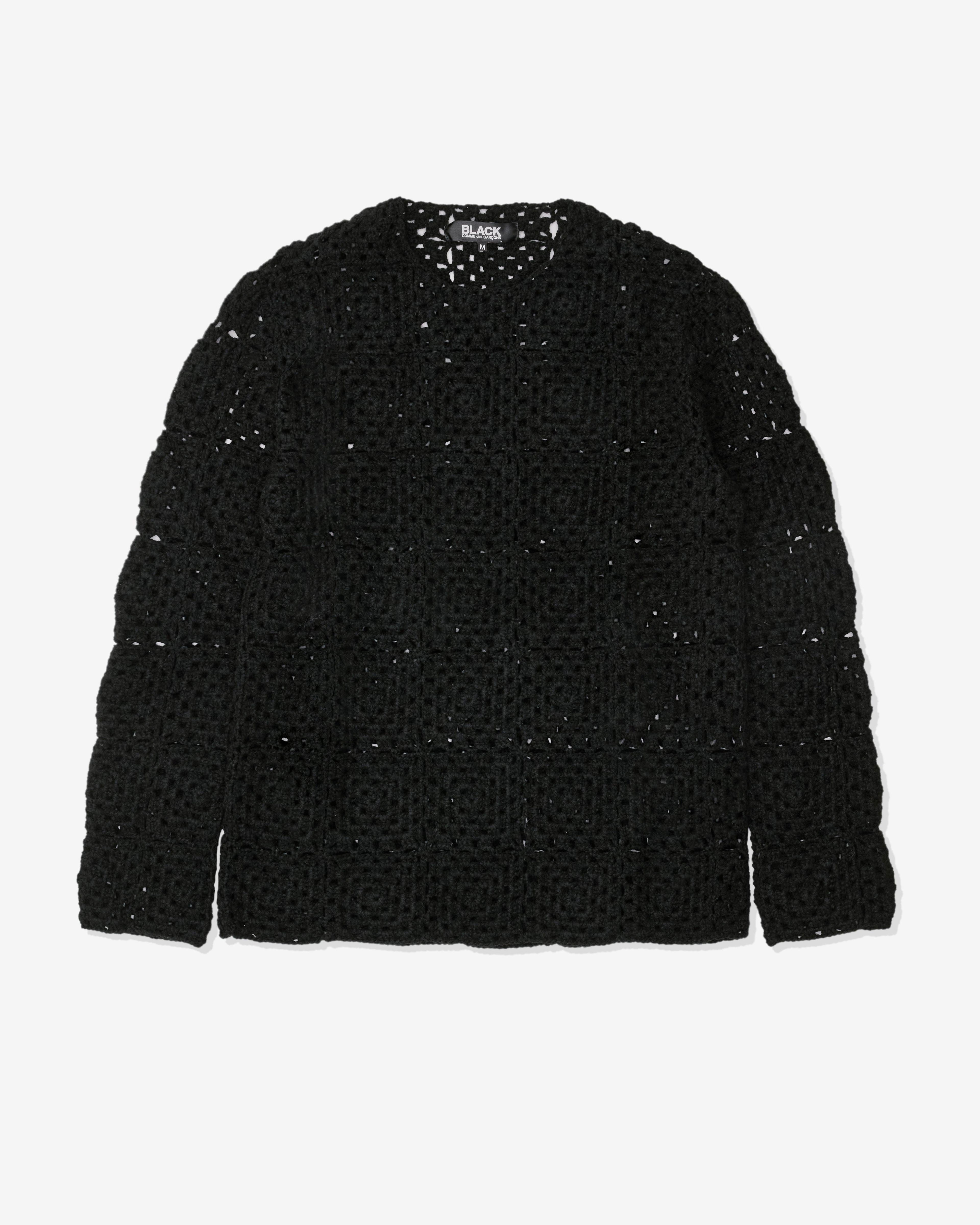 Black Comme des Garçons - Wool Crochet Sweater - (Black) by BLACK CDG