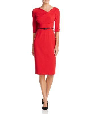Jackie Belted Sheath Dress by BLACK HALO