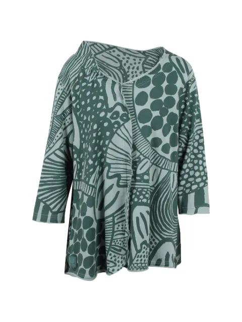 abstract-print gathered-back blouse by BLACK LABEL