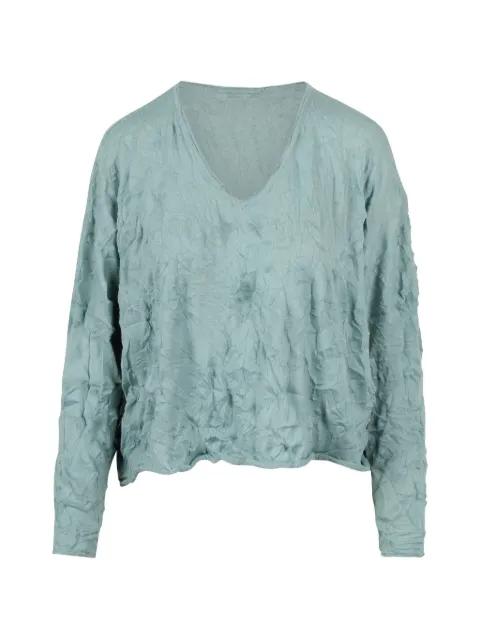 crinkled-effect V-neck sweater by BLACK LABEL