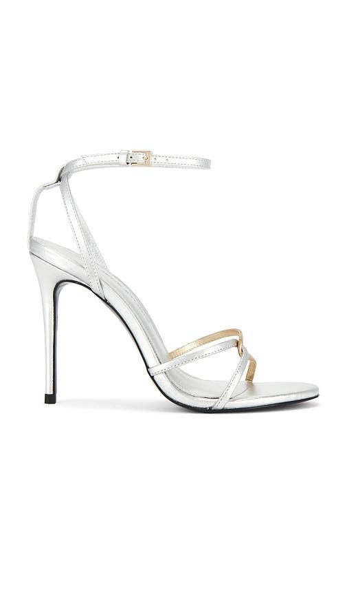 BLACK SUEDE STUDIO Miley 100 Sandal in Metallic Silver by BLACK SUEDE STUDIO