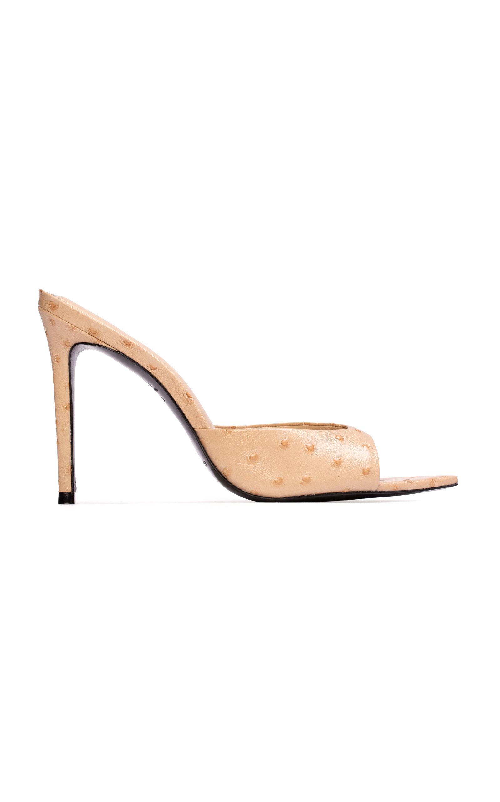 Black Suede Studio Brea Ostrich Print Leather Sandals - Moda Operandi by BLACK SUEDE STUDIO