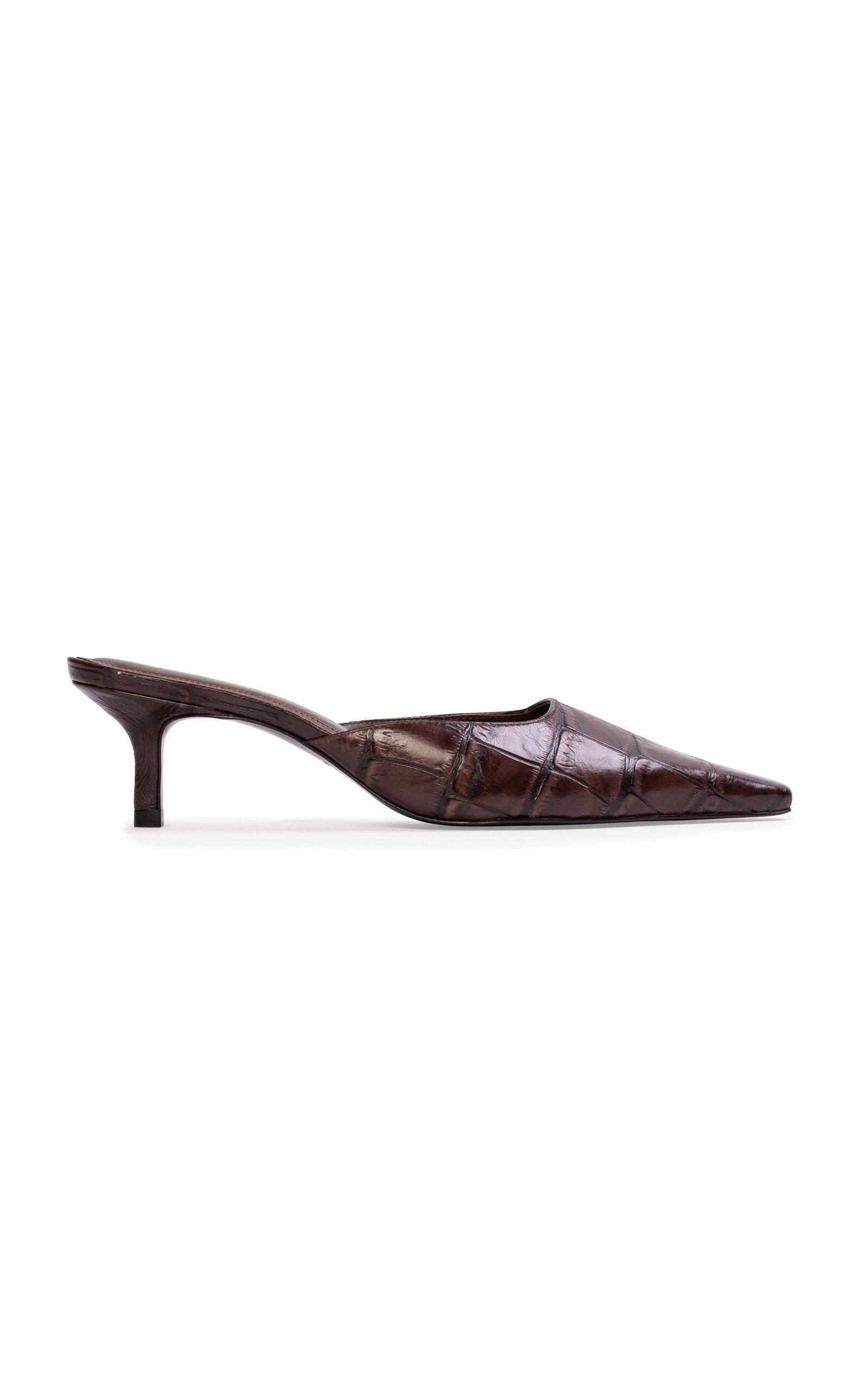 Black Suede Studio Riley Croc-Effect Leather Mules - Moda Operandi by BLACK SUEDE STUDIO
