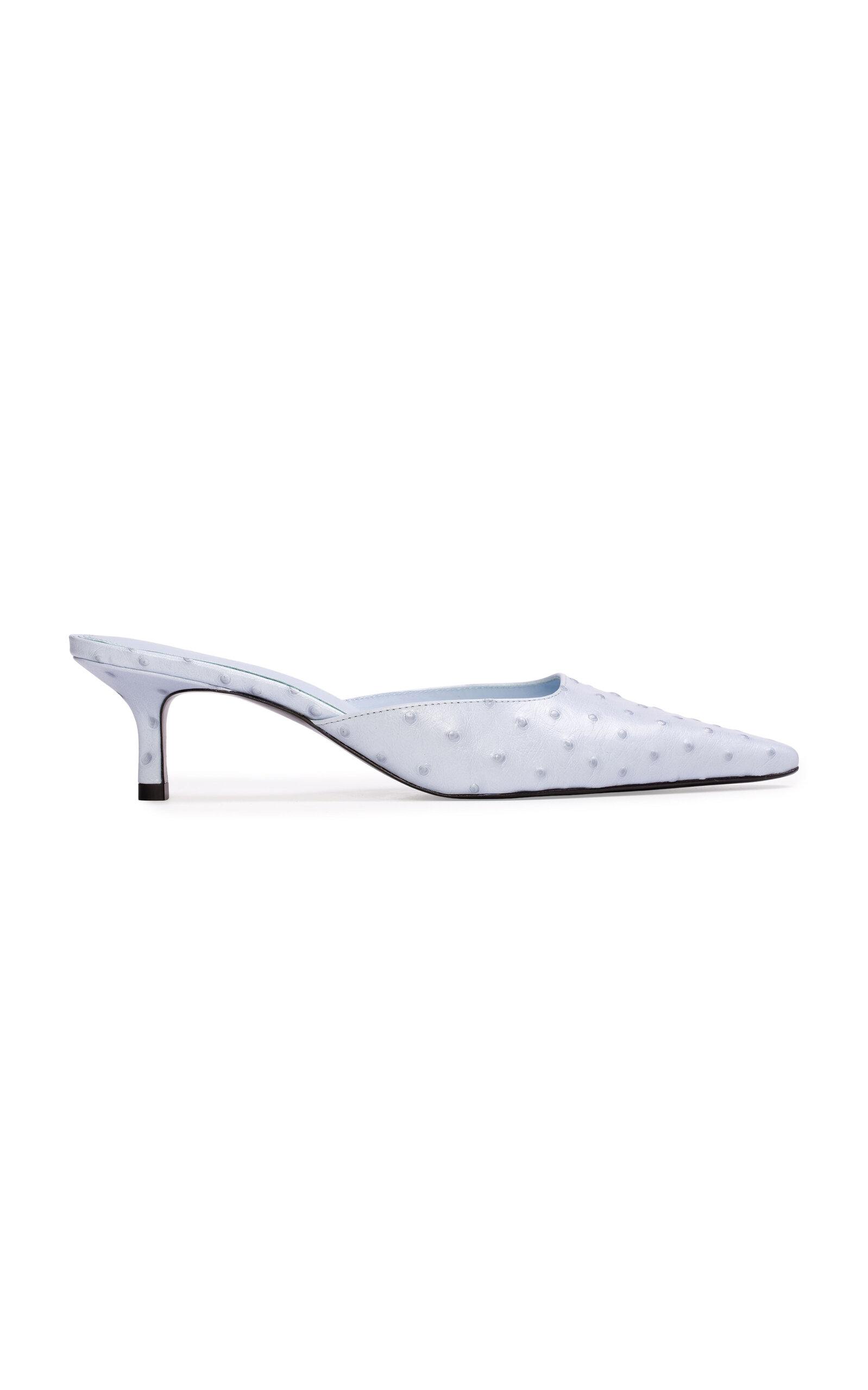 Black Suede Studio Riley Ostrich Leather Mules - Moda Operandi by BLACK SUEDE STUDIO