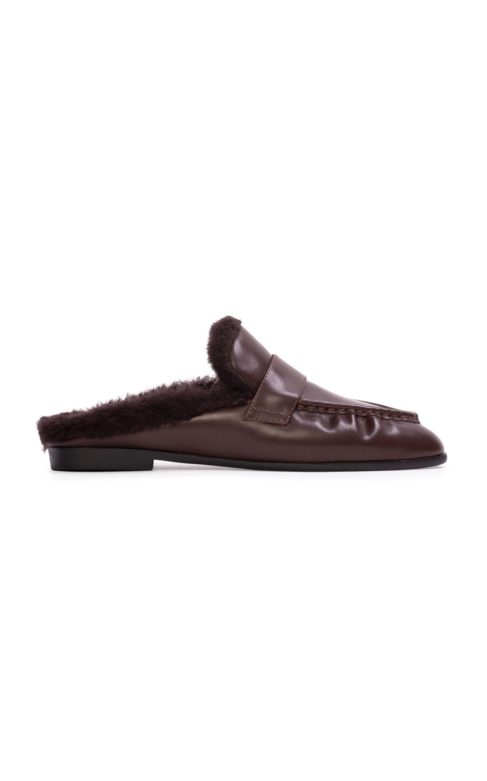 Black Suede Studio Theo Shearling Loafer Mules - Moda Operandi by BLACK SUEDE STUDIO