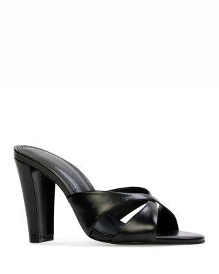 Women's Aika Crossover Strap Leather High Heel Sandals by BLACK SUEDE STUDIO