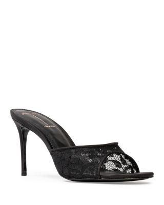 Women's Angled Snip Toe Lace Mules by BLACK SUEDE STUDIO