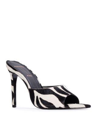Women's Bella Calf Hair Mule Sandals by BLACK SUEDE STUDIO