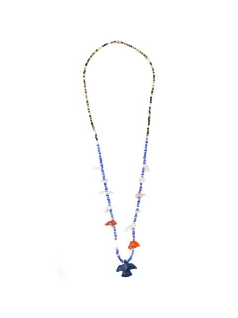 beaded bird pendant necklace by BLAKLACE