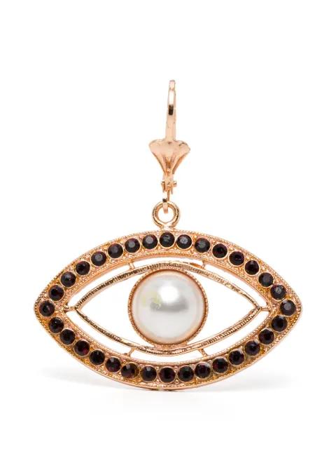 eye shape pearl embellished earrings by BLAKLACE