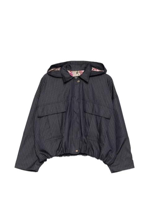 pinstripe hoodied jacket by BLAKLACE