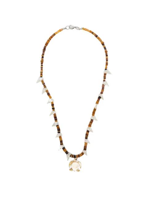 turtle charm beaded necklace by BLAKLACE