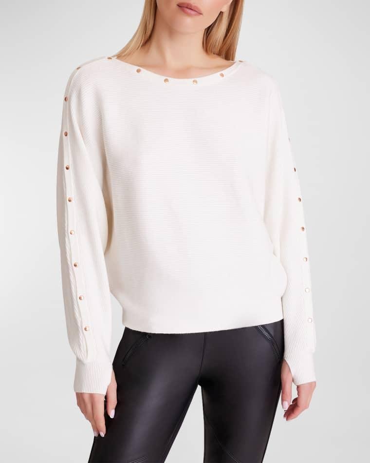 Portola Sweater with Golden Buttons by BLANC NOIR