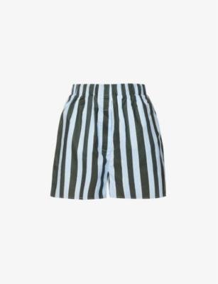 Lara striped mid-rise cotton shorts by BLANCA STUDIO