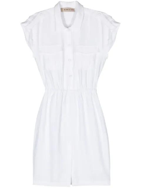 Afelandra elasticated-waist shirtdress by BLANCA VITA