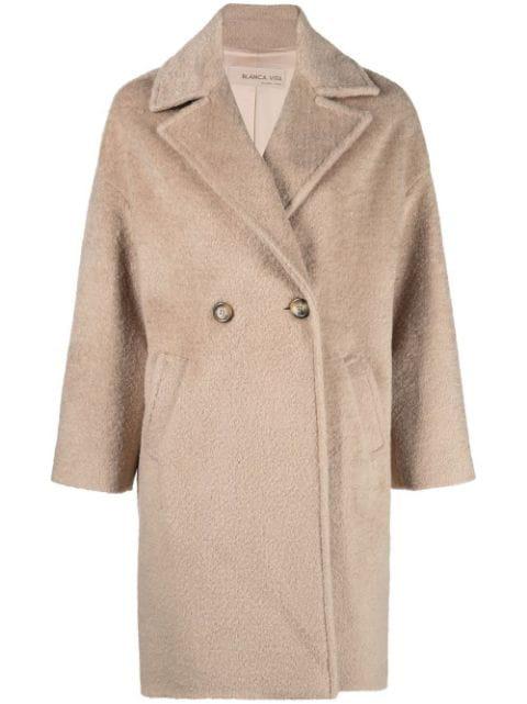 Tuia textured double-breasted coat by BLANCA VITA