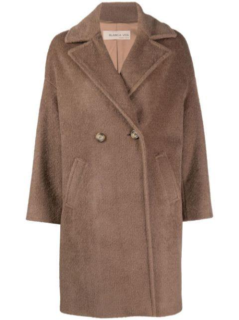 Tuia textured double-breasted coat by BLANCA VITA