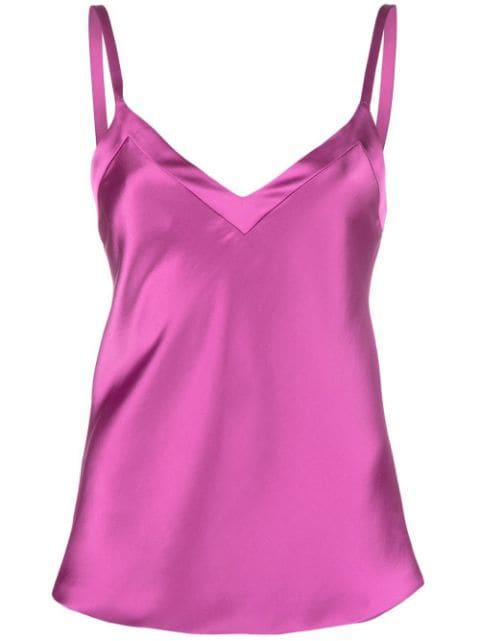V-neck satin top by BLANCA VITA