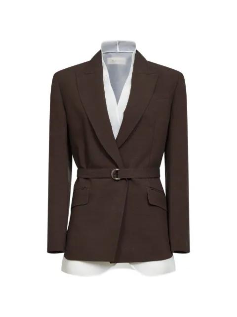 belted peak-lapel blazer by BLANCA VITA
