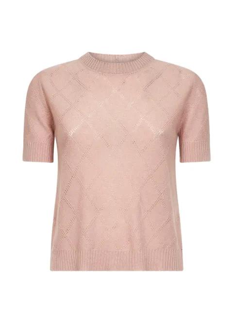 button diamond-stitch knit sweater by BLANCA VITA