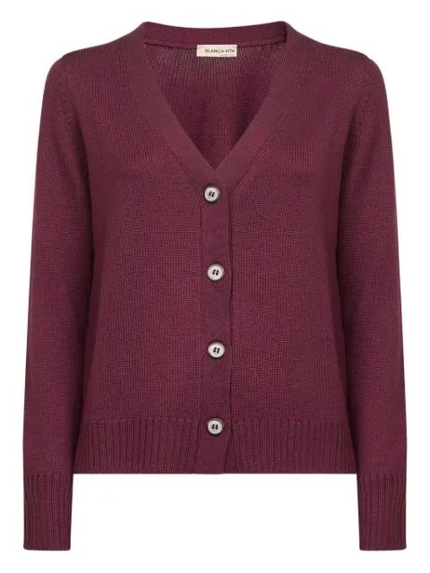 button v-neck cardigan by BLANCA VITA