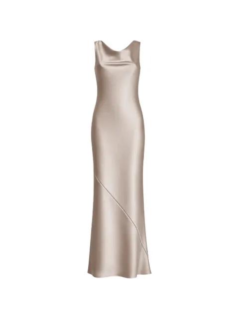 draped round-neck maxi dress by BLANCA VITA